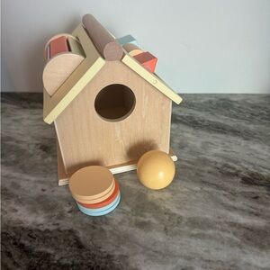 Wooden Coin/Ball Drop Toy with Colorful Blocks